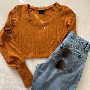 UO Out From Under gemma cozy balloon sleeve top